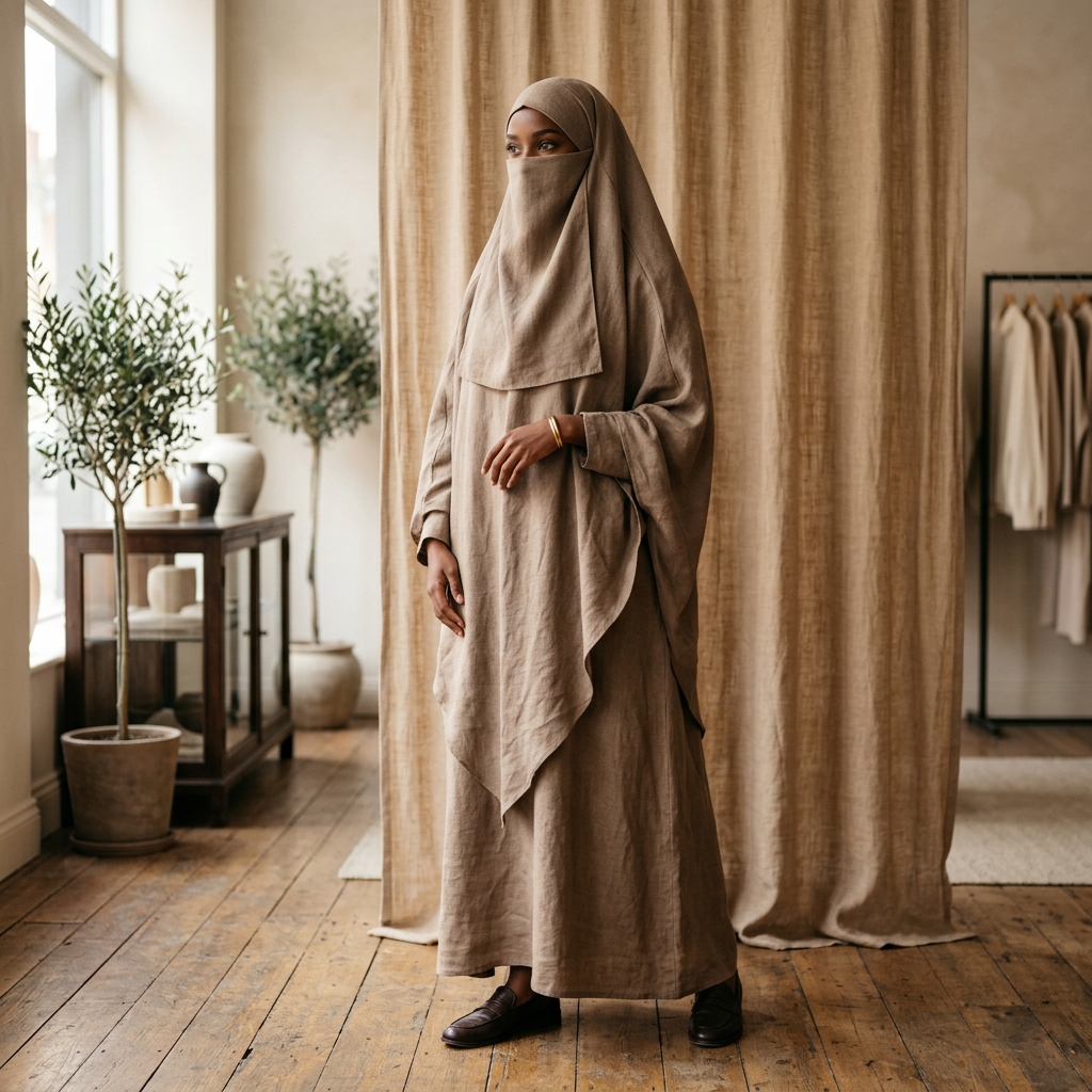 Linen Warm Taupe Burka